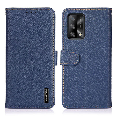 Handytasche Stand Schutzhülle Flip Leder Hülle B01H für Oppo A74 4G Blau