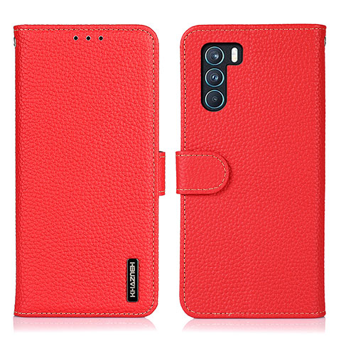 Handytasche Stand Schutzhülle Flip Leder Hülle B01H für Oppo K9 Pro 5G Rot