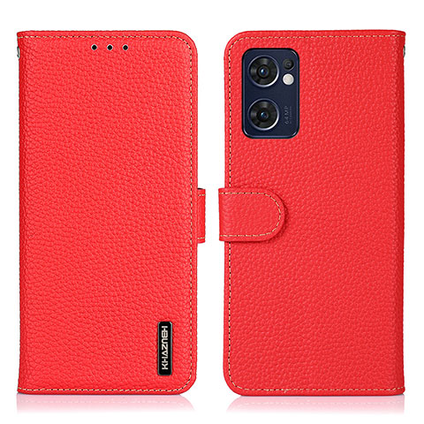 Handytasche Stand Schutzhülle Flip Leder Hülle B01H für Oppo Reno7 5G Rot