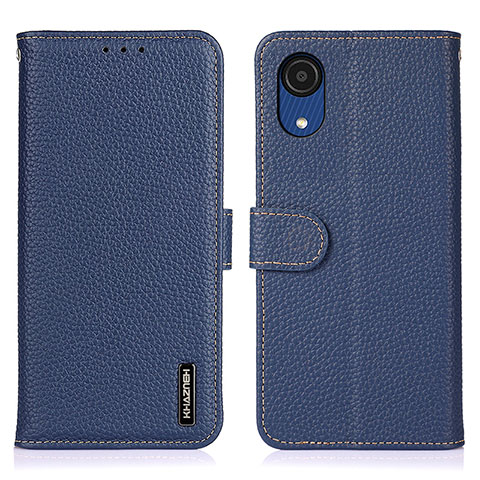 Handytasche Stand Schutzhülle Flip Leder Hülle B01H für Samsung Galaxy A03 Core Blau