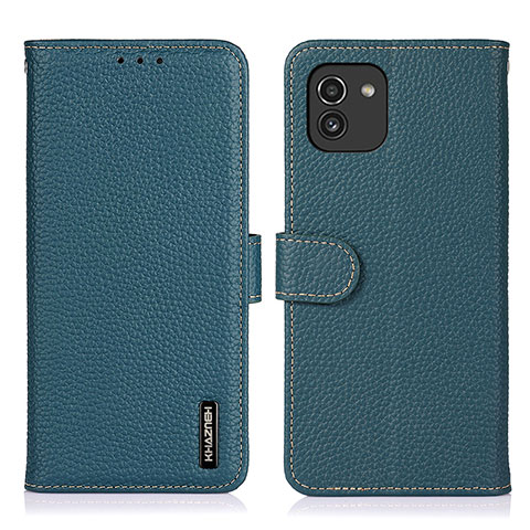 Handytasche Stand Schutzhülle Flip Leder Hülle B01H für Samsung Galaxy A03 Grün