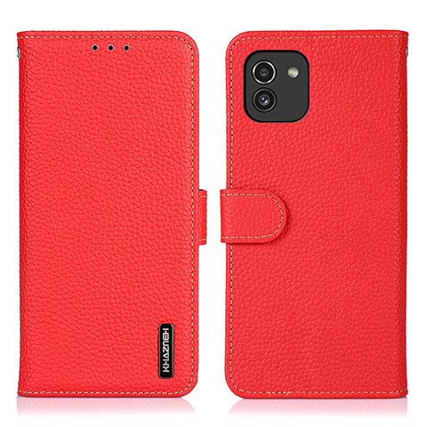 Handytasche Stand Schutzhülle Flip Leder Hülle B01H für Samsung Galaxy A03 Rot