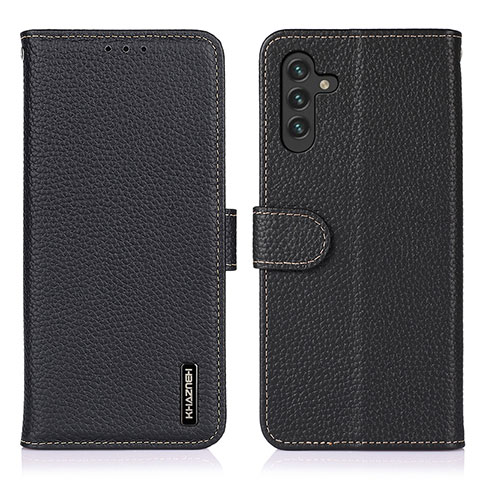 Handytasche Stand Schutzhülle Flip Leder Hülle B01H für Samsung Galaxy A04s Schwarz