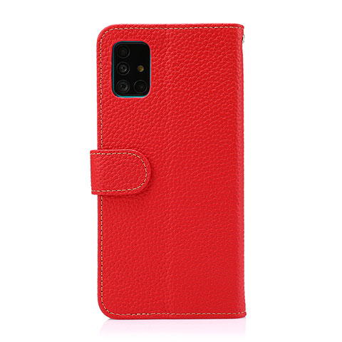 Handytasche Stand Schutzhülle Flip Leder Hülle B01H für Samsung Galaxy A51 4G Rot