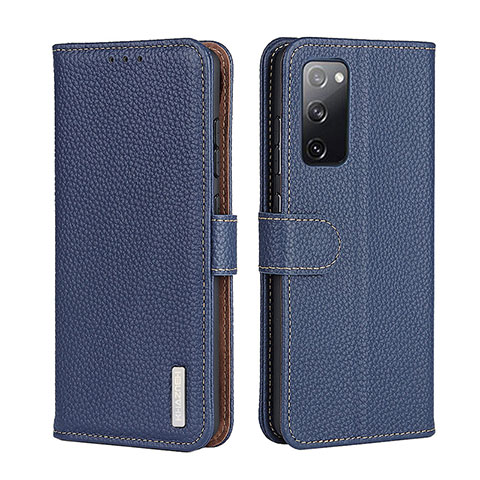 Handytasche Stand Schutzhülle Flip Leder Hülle B01H für Samsung Galaxy F02S SM-E025F Blau