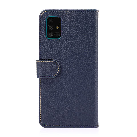 Handytasche Stand Schutzhülle Flip Leder Hülle B01H für Samsung Galaxy M40S Blau