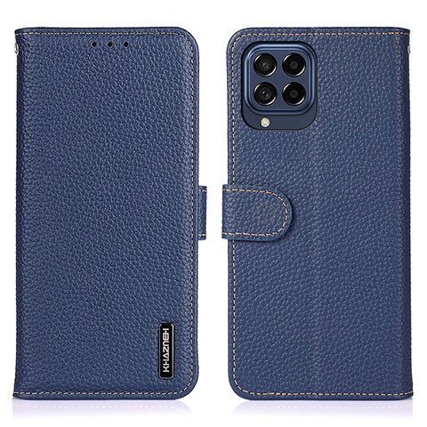 Handytasche Stand Schutzhülle Flip Leder Hülle B01H für Samsung Galaxy M53 5G Blau