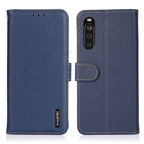 Handytasche Stand Schutzhülle Flip Leder Hülle B01H für Sony Xperia 10 III Blau