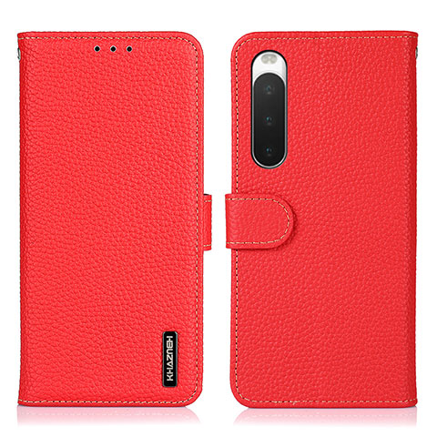 Handytasche Stand Schutzhülle Flip Leder Hülle B01H für Sony Xperia 10 IV SOG07 Rot