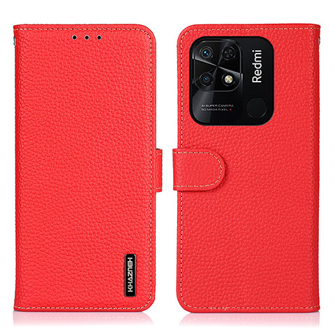 Handytasche Stand Schutzhülle Flip Leder Hülle B01H für Xiaomi Redmi 10C 4G Rot