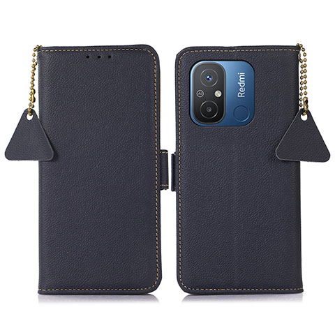 Handytasche Stand Schutzhülle Flip Leder Hülle B01H für Xiaomi Redmi 12C 4G Blau
