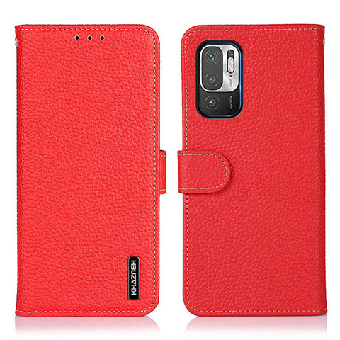 Handytasche Stand Schutzhülle Flip Leder Hülle B01H für Xiaomi Redmi Note 10 5G Rot