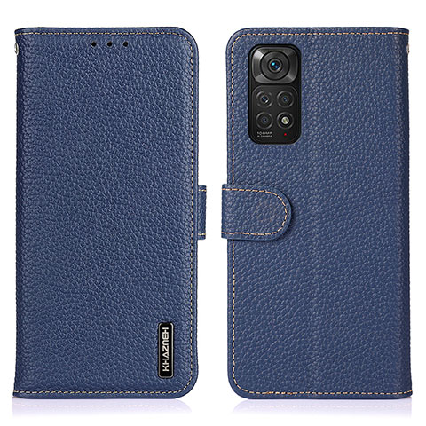 Handytasche Stand Schutzhülle Flip Leder Hülle B01H für Xiaomi Redmi Note 11 4G (2022) Blau