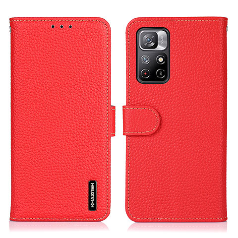 Handytasche Stand Schutzhülle Flip Leder Hülle B01H für Xiaomi Redmi Note 11 5G Rot