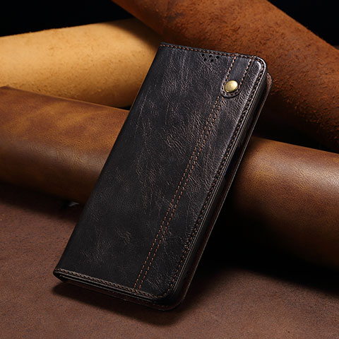 Handytasche Stand Schutzhülle Flip Leder Hülle B01S für Huawei Honor X6a Schwarz