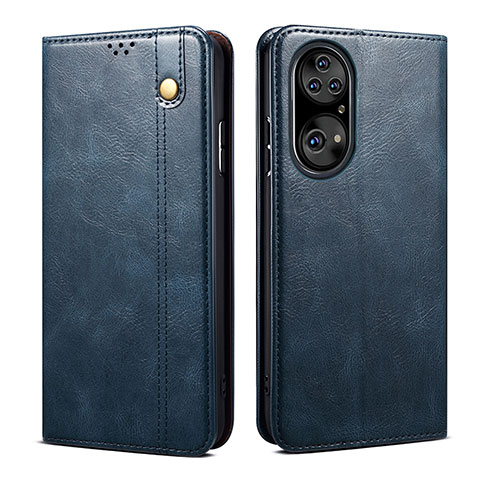 Handytasche Stand Schutzhülle Flip Leder Hülle B01S für Huawei P50e Blau