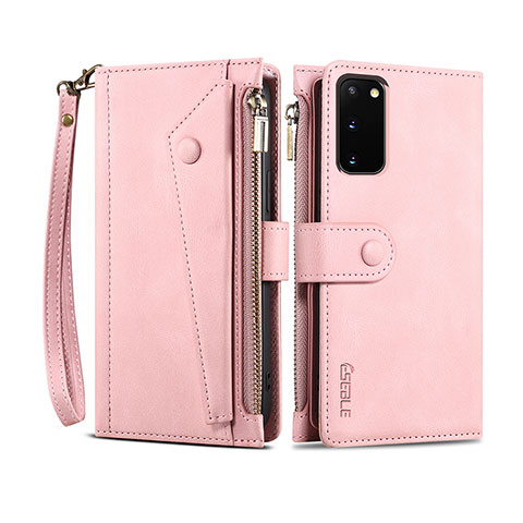 Handytasche Stand Schutzhülle Flip Leder Hülle B01S für Samsung Galaxy S20 5G Rosegold