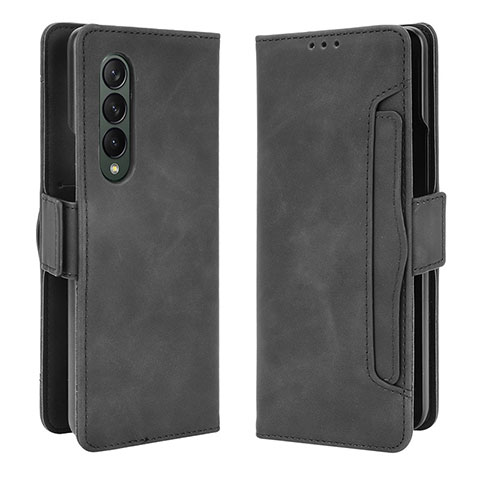 Handytasche Stand Schutzhülle Flip Leder Hülle B01Y für Samsung Galaxy Z Fold4 5G Schwarz