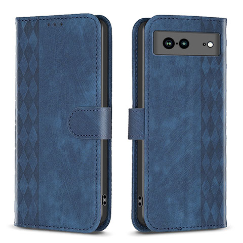 Handytasche Stand Schutzhülle Flip Leder Hülle B02F für Google Pixel 7a 5G Blau