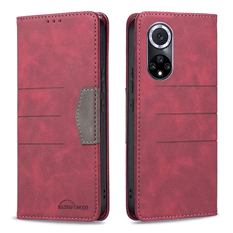 Handytasche Stand Schutzhülle Flip Leder Hülle B02F für Huawei Nova 9 Rot