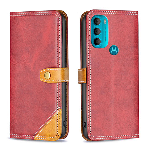 Handytasche Stand Schutzhülle Flip Leder Hülle B02F für Motorola Moto G71 5G Rot