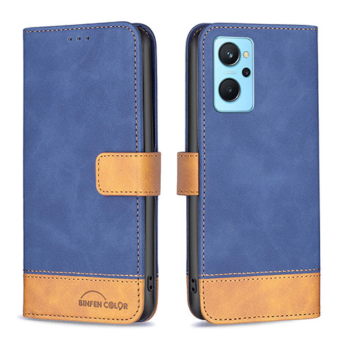 Handytasche Stand Schutzhülle Flip Leder Hülle B02F für Oppo A96 4G Blau