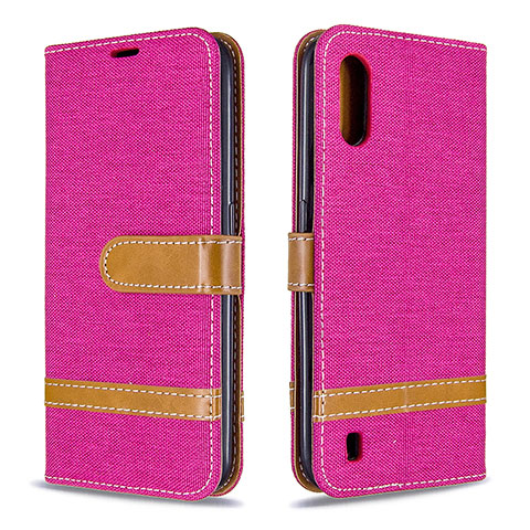 Handytasche Stand Schutzhülle Flip Leder Hülle B02F für Samsung Galaxy A01 SM-A015 Pink