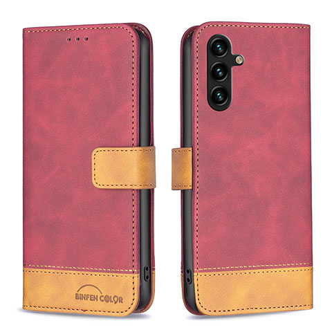 Handytasche Stand Schutzhülle Flip Leder Hülle B02F für Samsung Galaxy A04s Rot