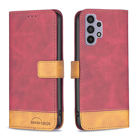 Handytasche Stand Schutzhülle Flip Leder Hülle B02F für Samsung Galaxy A32 5G Rot