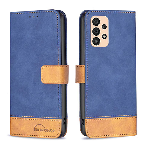 Handytasche Stand Schutzhülle Flip Leder Hülle B02F für Samsung Galaxy A33 5G Blau