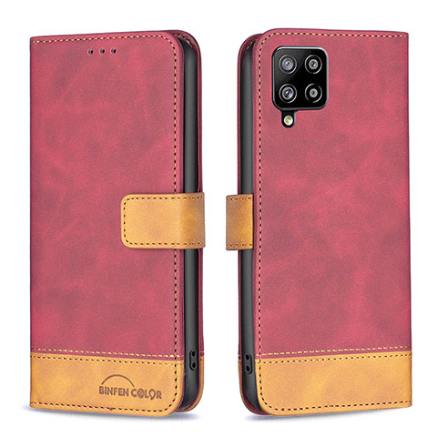 Handytasche Stand Schutzhülle Flip Leder Hülle B02F für Samsung Galaxy A42 5G Rot