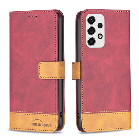 Handytasche Stand Schutzhülle Flip Leder Hülle B02F für Samsung Galaxy A53 5G Rot