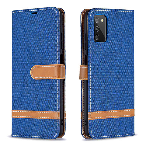 Handytasche Stand Schutzhülle Flip Leder Hülle B02F für Samsung Galaxy M02s Blau