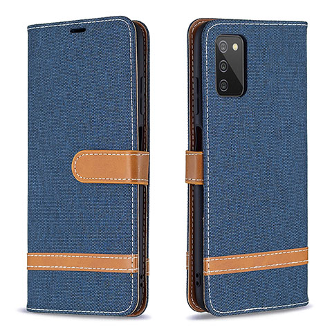 Handytasche Stand Schutzhülle Flip Leder Hülle B02F für Samsung Galaxy M02s Königs Blau