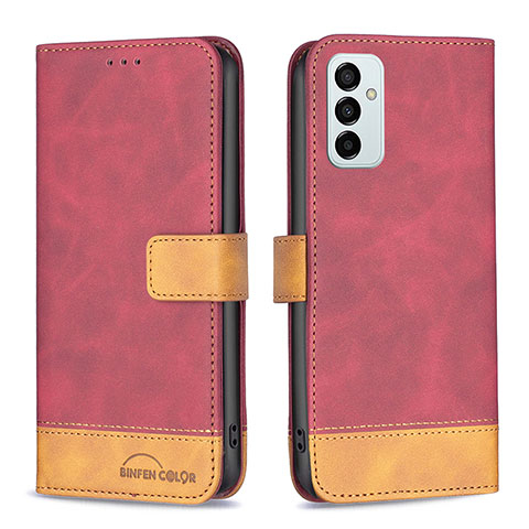 Handytasche Stand Schutzhülle Flip Leder Hülle B02F für Samsung Galaxy M23 5G Rot