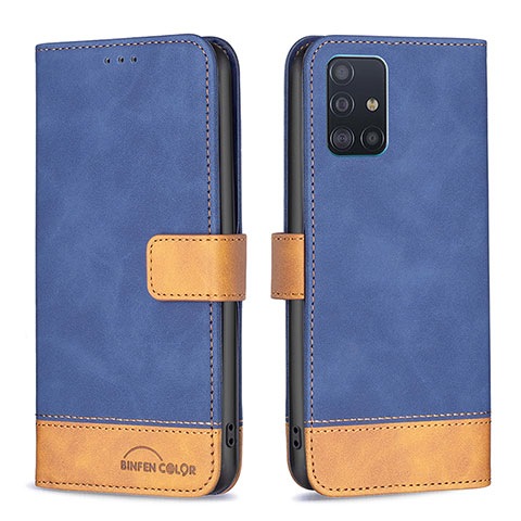 Handytasche Stand Schutzhülle Flip Leder Hülle B02F für Samsung Galaxy M40S Blau