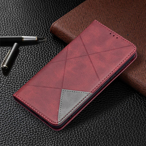 Handytasche Stand Schutzhülle Flip Leder Hülle B02F für Samsung Galaxy S21 Plus 5G Rot