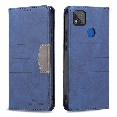 Handytasche Stand Schutzhülle Flip Leder Hülle B02F für Xiaomi Redmi 9 Activ Blau