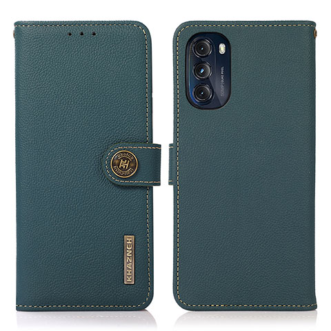 Handytasche Stand Schutzhülle Flip Leder Hülle B02H für Motorola Moto G 5G (2022) Grün