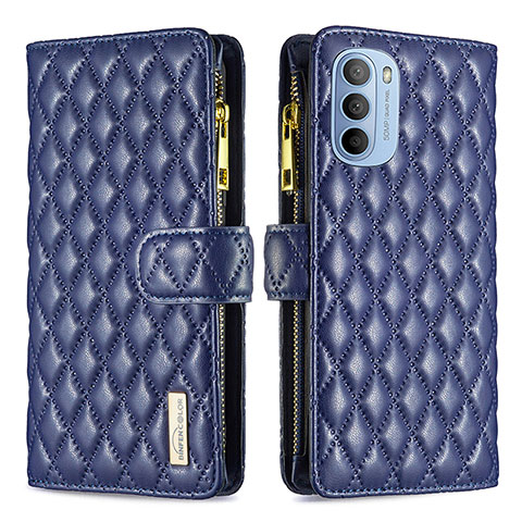 Handytasche Stand Schutzhülle Flip Leder Hülle B03F für Motorola Moto G41 Blau