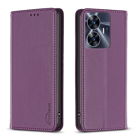 Handytasche Stand Schutzhülle Flip Leder Hülle B03F für Realme C55 Violett