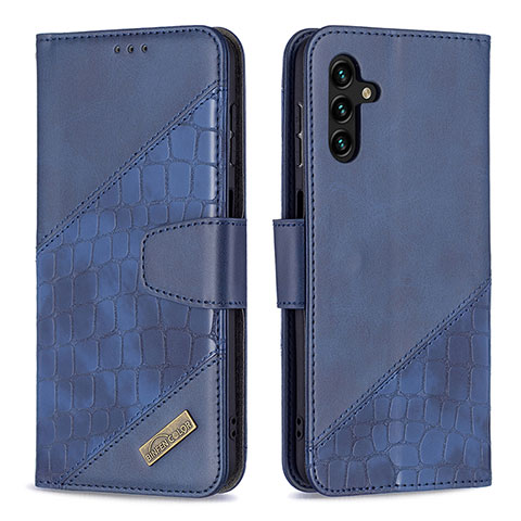 Handytasche Stand Schutzhülle Flip Leder Hülle B03F für Samsung Galaxy A04s Blau