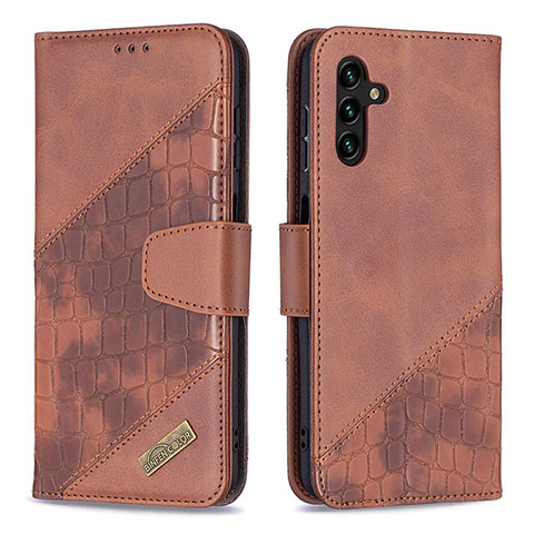 Handytasche Stand Schutzhülle Flip Leder Hülle B03F für Samsung Galaxy A04s Braun