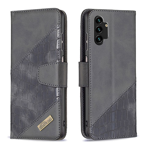 Handytasche Stand Schutzhülle Flip Leder Hülle B03F für Samsung Galaxy A13 4G Schwarz