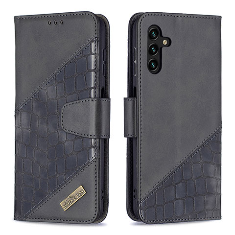 Handytasche Stand Schutzhülle Flip Leder Hülle B03F für Samsung Galaxy A13 5G Schwarz