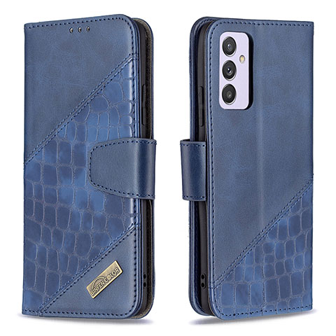 Handytasche Stand Schutzhülle Flip Leder Hülle B03F für Samsung Galaxy A24 4G Blau