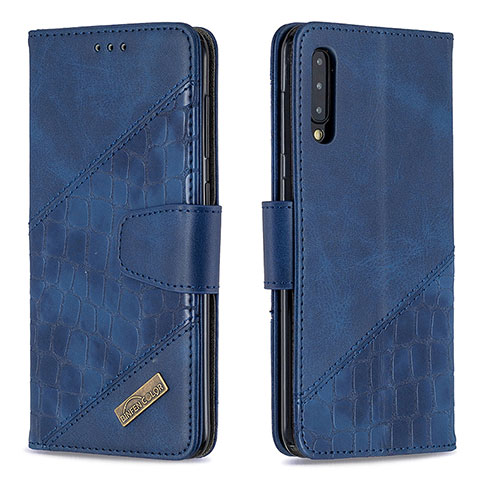 Handytasche Stand Schutzhülle Flip Leder Hülle B03F für Samsung Galaxy A30S Blau