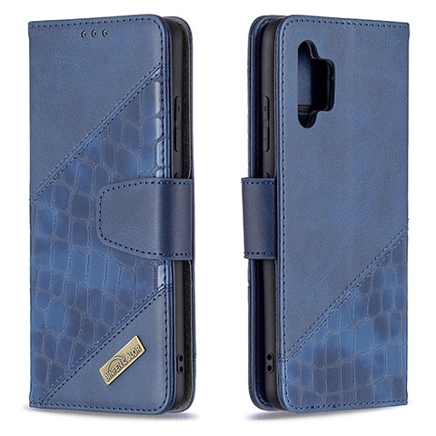 Handytasche Stand Schutzhülle Flip Leder Hülle B03F für Samsung Galaxy A32 5G Blau