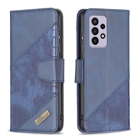 Handytasche Stand Schutzhülle Flip Leder Hülle B03F für Samsung Galaxy A33 5G Blau