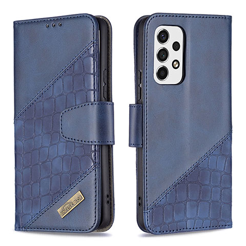 Handytasche Stand Schutzhülle Flip Leder Hülle B03F für Samsung Galaxy A53 5G Blau